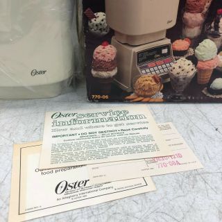 Vintage OSTER Kitchen Center Ice Cream Maker Accessory W/ Box 770 - 06 3