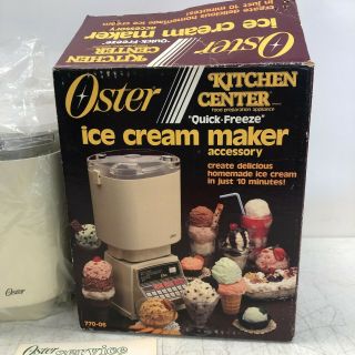 Vintage OSTER Kitchen Center Ice Cream Maker Accessory W/ Box 770 - 06 4