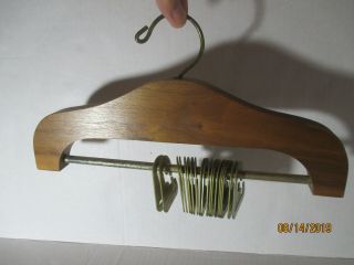 Vintage Mi - Tie Inc Chicago Neck Tie Hanger Rack 19 Clips 11.  5 " Wood Closet Organ