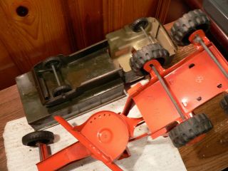Vintage MARX Power Road Grader and army truck 5