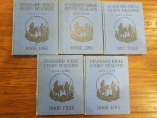 Standard Bible Story Readers Vintage 1947 Lillie A.  Faris Books 1 - 5