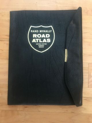 Vintage 1969 Rand Mcnally Road Atlas Map Usa Canada Leather Cover Glasgow,  Ky