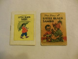 Little Black Sambo Books Two 2 3/4 " X 21/4 " Paper Covers