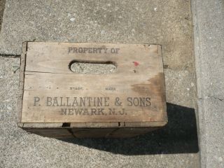 Vintage Ballantines Beer Wooden Crate Box Newark NJ 4