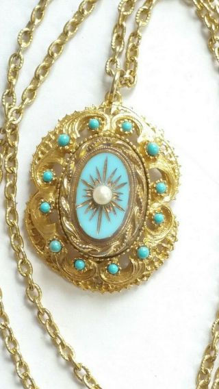 Vintage Pendant Necklace By Sphinx Signed