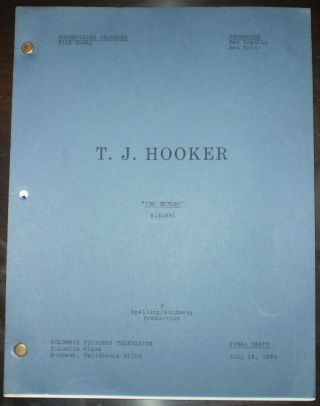 T J Hooker Tv Script,  1985,  William Shatner,  Final Draft,  Studio Photograph