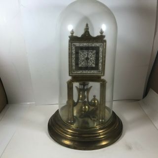 Vintage Kieninger & Obergfell Anniversarry Clock With Key And Glass Dome Repair