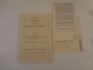 Vintage Early Post Prohibition Brewing The Public Interest Booklet Paper Book 9 "