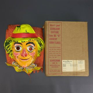 1960 Vintage Scarecrow General Mills Big G Corn Flakes Wizard Of Oz Costume Box