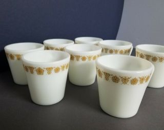 Vintage Pyrex Butterfly Gold Coffee Mugs / Cups D Handle Corning Corelle Set Of
