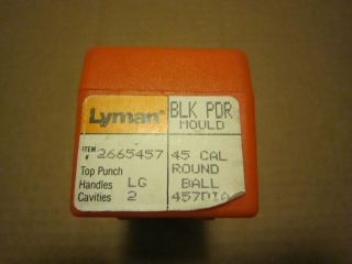 Lyman.  457 Dia.  Round Ball Black Powder Mould 2 Cavity 2665457