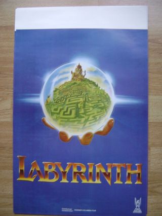Vintage 1986 Labyrinth David Bowie Movie Teaser Advance Fantasy Poster