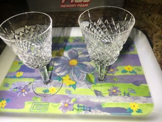 2.  Vintage Glass Crystal Waterford Long Stem Glasses Ireland Wine Sherry
