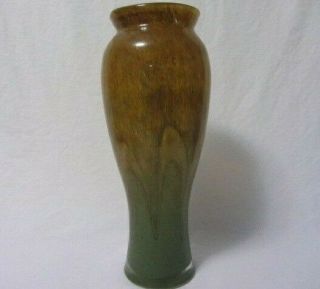 Vintage Murano Amber Green Brown Swirl Tall 13 " Heavy Art Deco Vase