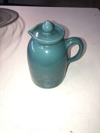 Vintage Bybee Green Pitcher With Lid