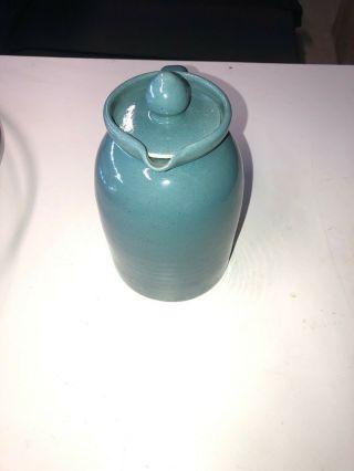 Vintage Bybee Green pitcher with lid 3