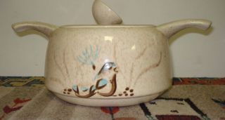 Vintage Red Wing " Bob White " Quail Hand - Painted Covered Casserole Minty