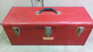Vintage Craftsman Commercial Tool Box Big 24 " Long Red Tool Box With Tray
