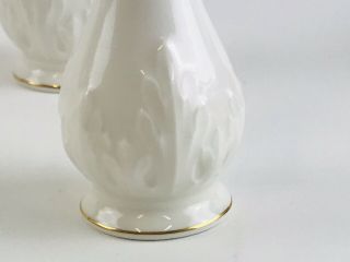 Vintage Noritake China Salt and Pepper Shaker White With Gold Rim.  Made in Japan 3