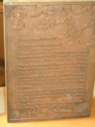 Vintage Saks Fifth Avenue Copper Printing Block Plate About Women Buying Shoes 7