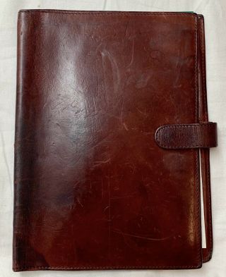 Vintage Coach Brown Leather Planner 8 " X 6 "