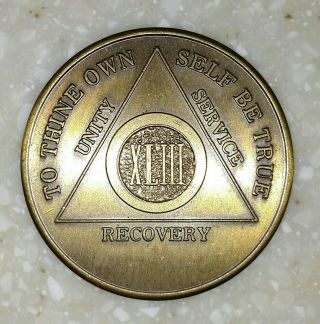 Alcoholics Anonymous Vintage 18 Year Bronze Token Coin Chip Aa Back