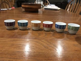 Colorful Arabia Egg Cup,  Set Of 6,  Vintage Egg Cup,  Made In Finland