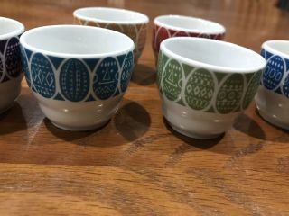 Colorful Arabia Egg Cup,  Set of 6,  Vintage Egg Cup,  Made in Finland 6