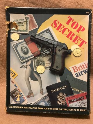1981 Vintage Top Secret Board Spy Tsr Games Rpg Role Playing W Box 7006 2nd Ed.