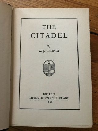 The Citadel by A.  J.  Cronin 1938 Vintage 4
