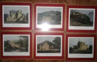 Vtg Pimpernel Famous British Castles 6 Cork Back Placemats