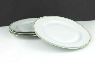 Vintage H&c Selb Z S & Co (scherzer) Bavaria Green Greek Key Dinner Plates (4)