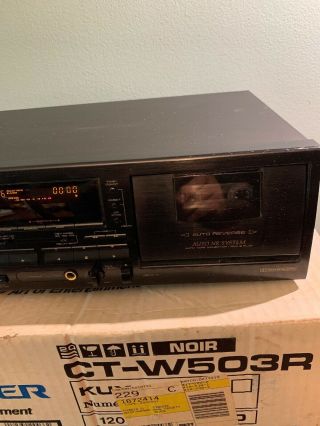 Pioneer CT - W503R Auto Reverse Dual Stereo Cassette Deck Player/Recorder Vintage 7