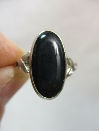 Vintage Estate Onyx And Sterling Silver 925 Ring - 3.  2 Grams - Size 8
