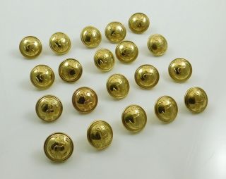 20 French Vintage Navy Military Brass Gilt Button T W & W 20mm Paris Anchor Nos