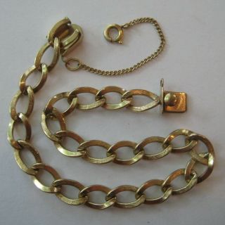 Vintage 1/20 12k Gold Filled Starter Charm Bracelet 7 1/4 " Long 4