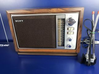 Vintage Sony Icf - 9740w Am/fm Radio Tuner,  Sony An - 16 Antenna