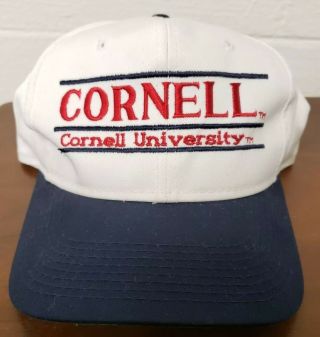 Vintage Cornell Big Red Ivy League White The Game Tri Bar Style Snapback Hat Cap