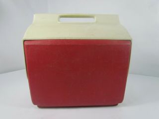 Large VINTAGE IGLOO PLAYMATE PLUS Red White COOLER WITH HANDLE 4