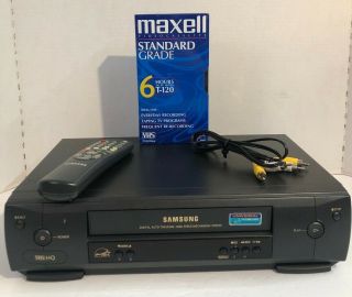 Samsung Vr3559 Vcr Vhs Player With Remote Control,  Av Cables,  Blank Tape