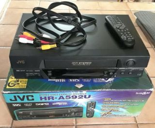 Jvc Video Cassette Recorder Hr - A592u Vhs Vcr (only Twice) Cond.