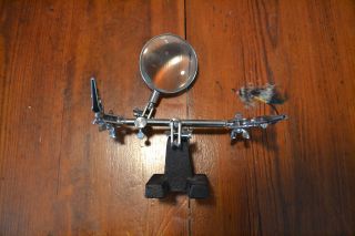 Vintage Fly Tying Frame With Magnifying Glass.