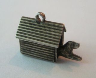 Vintage Sterling Dog In The Doghouse Silver Bracelet Charm