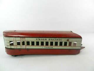 Vintage Marx Union Pacific Train Set M10000 Coach Buffet Tin Red