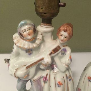 2 Vintage Japan Porcelain Figurine Lamps Man and Woman In Colonial Dress 6
