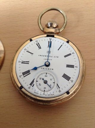 VINTAGE INGERSOLL TRIUMPH POCKET WATCH FOR REPAIR - Good Aesthetically. 5