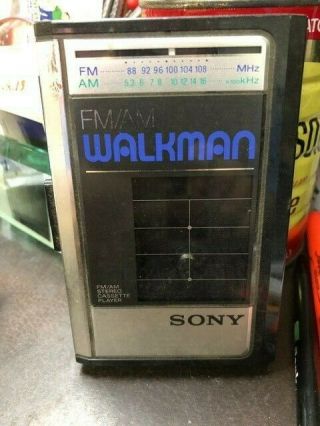 Vintage Sony Walkman Wm - F41 Stereo Cassette Player Fm/am Radio Not