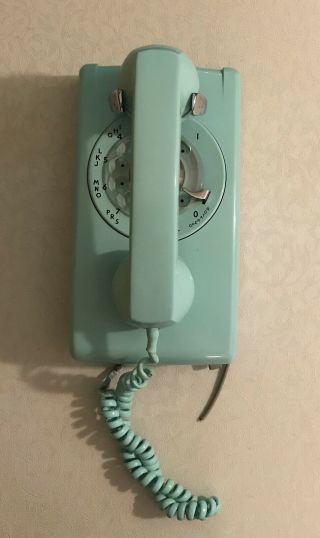 Vintage Bell System Western Electric Rotary Wall Phone - Green