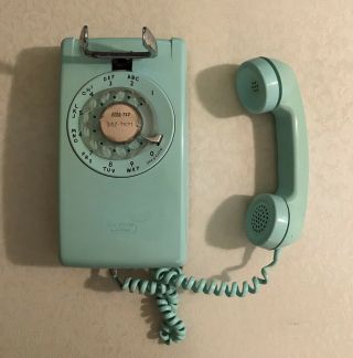 Vintage Bell System Western Electric Rotary Wall Phone - Green 2