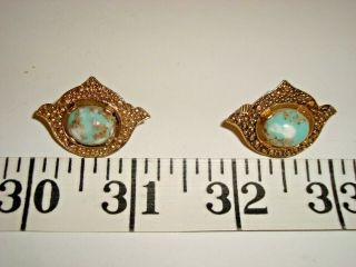Vintage Sarah Coventry Brooch Pin Earrings Set with Faux Turquoise Faux Pearl 4